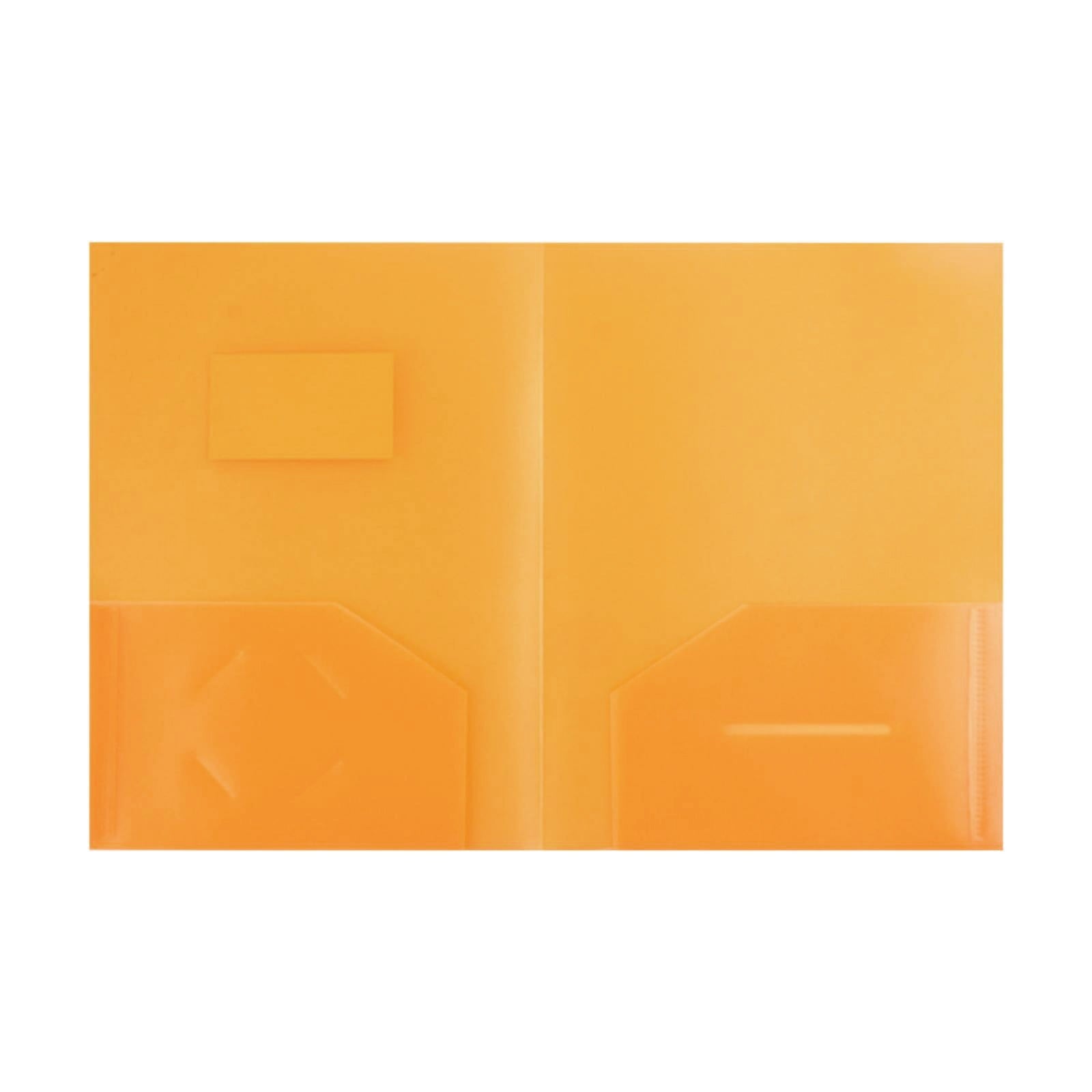 Heavy Duty Colored 2 Pocket Plastic Folders, Two Pocket Plastic Folders with Pockets for School, and Business Card Slot, Home, and Work (Black) 9.45x11.42"