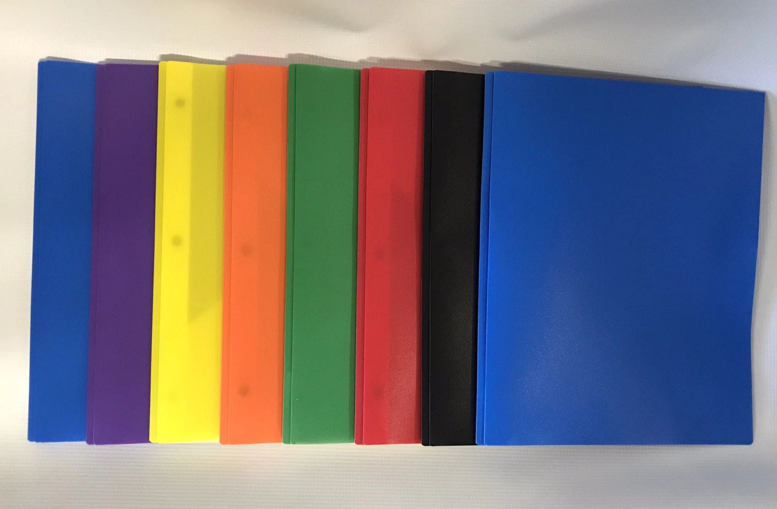 Poly 2 Pocket Folders With Fasteners Set Of 7 Assorted Colors Office Depot