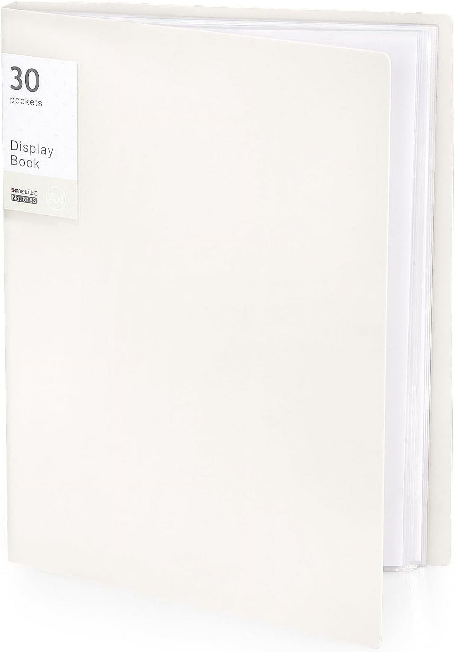 Portfolio Binder with Plastic Sleeves, Pocket Portfolio Folder with Clear Sheet Protectors, Display 60 Pages Book, Presentation Book for Artwork, Document Organizer, 1 Pack (White)