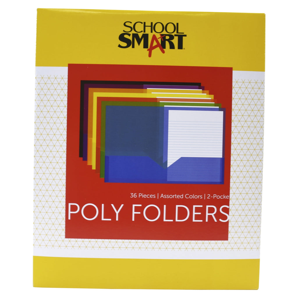 2-Pocket Poly Folders, Orange, Pack of 25