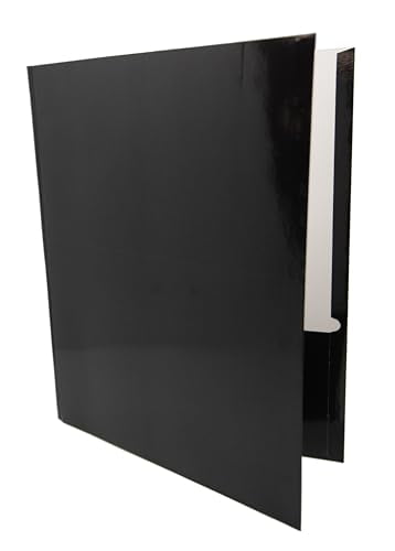 School Supply Boxes | (Black) Three Prong, Two Pocket Folders | 10 Pack | Letter Size Folders for the Classroom & Office