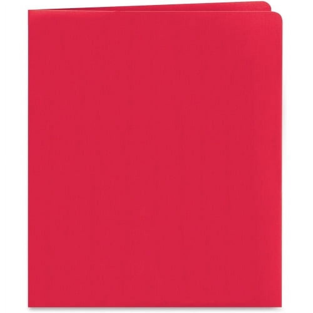 Smead 2-Pocket Folders Letter - 8 1/2" x 11" Sheet Size - 100 Sheet Capacity - Folder - 2 Pocket(s) - 11 pt. Folder Thickness - Leatherette - Red - 1.76 oz - Recycled - 25 / Box