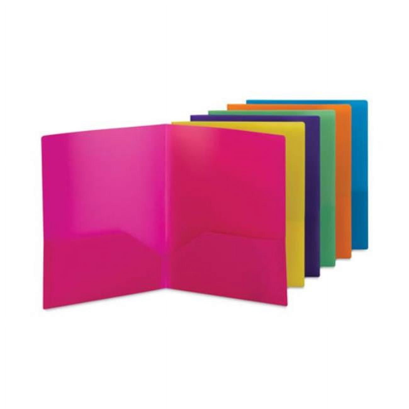 Smead SMD87761 2 Pocket Poly File Folder&#44; Assorted Color - 6 per Pack