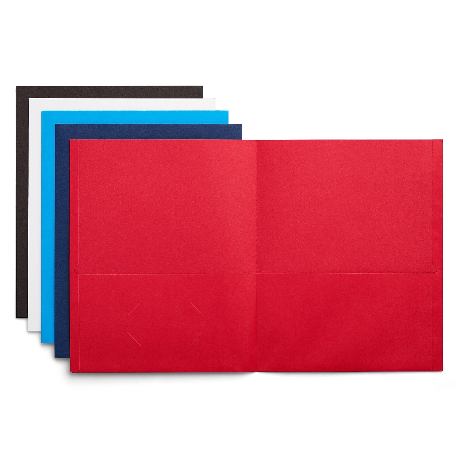 Staples 10% Recycled Smooth 2-Pocket Paper Presentation Folder Assorted Colors 10/Pack (13366-US)