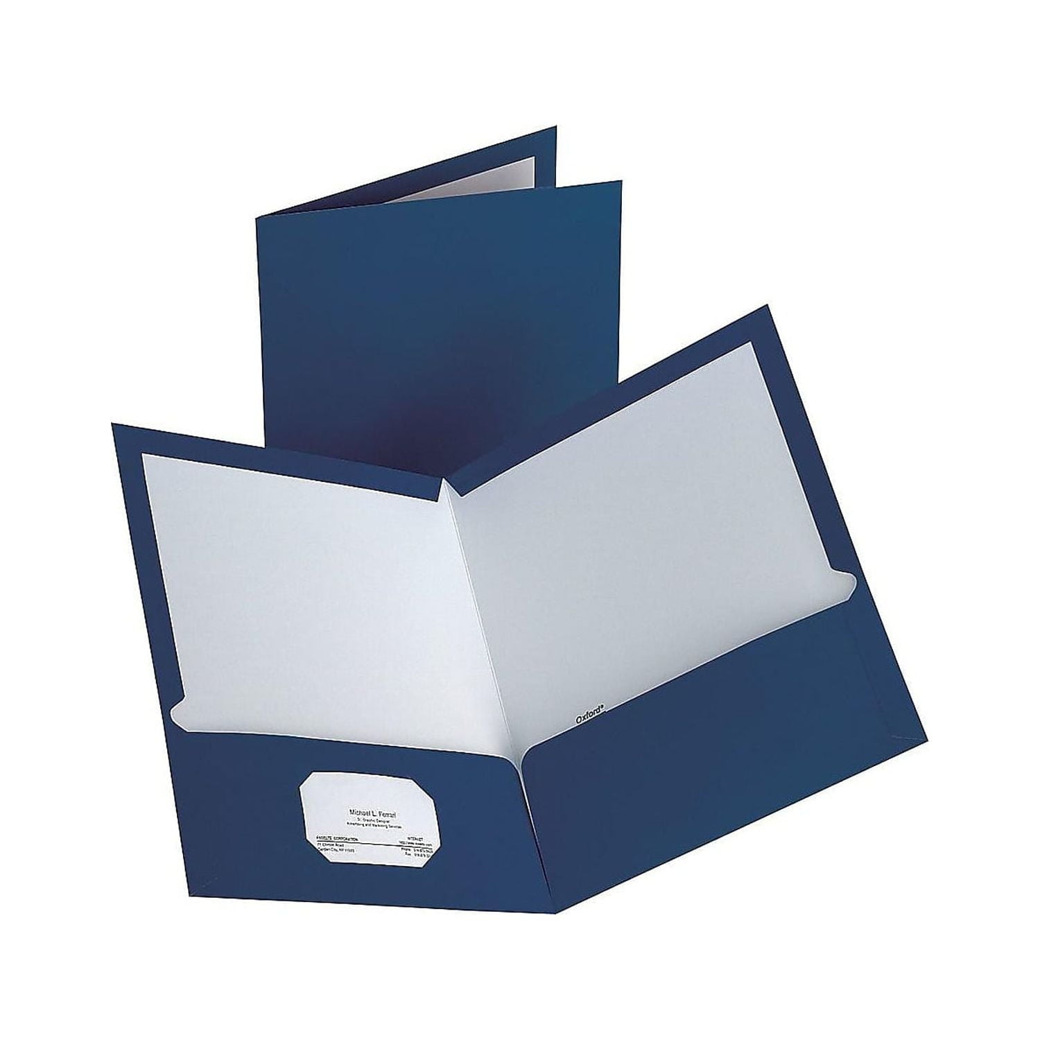 Staples 2-Pocket Laminated Folders Dark Blue 10/Pack (13372-CC)