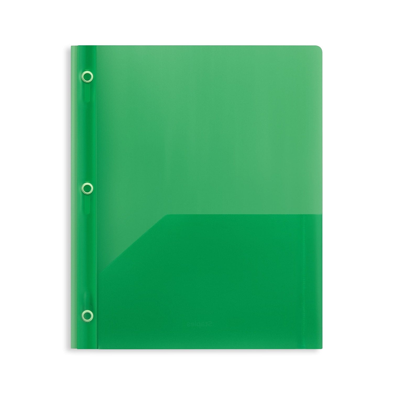 Staples 2 Pocket Plastic Folder Green 970157