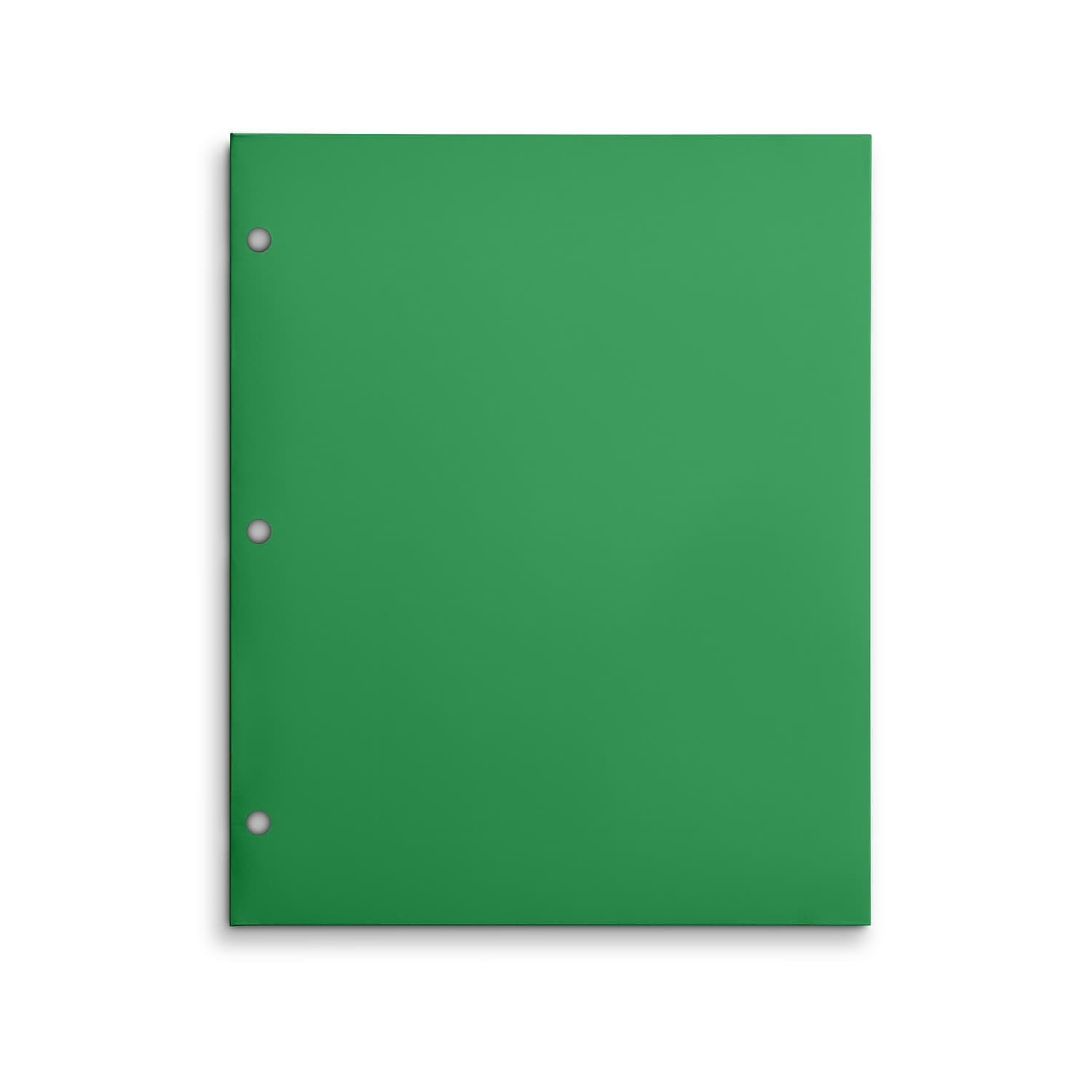 Staples 4-Pocket 3-Hole Punched Presentation Folder Green 56212-CC