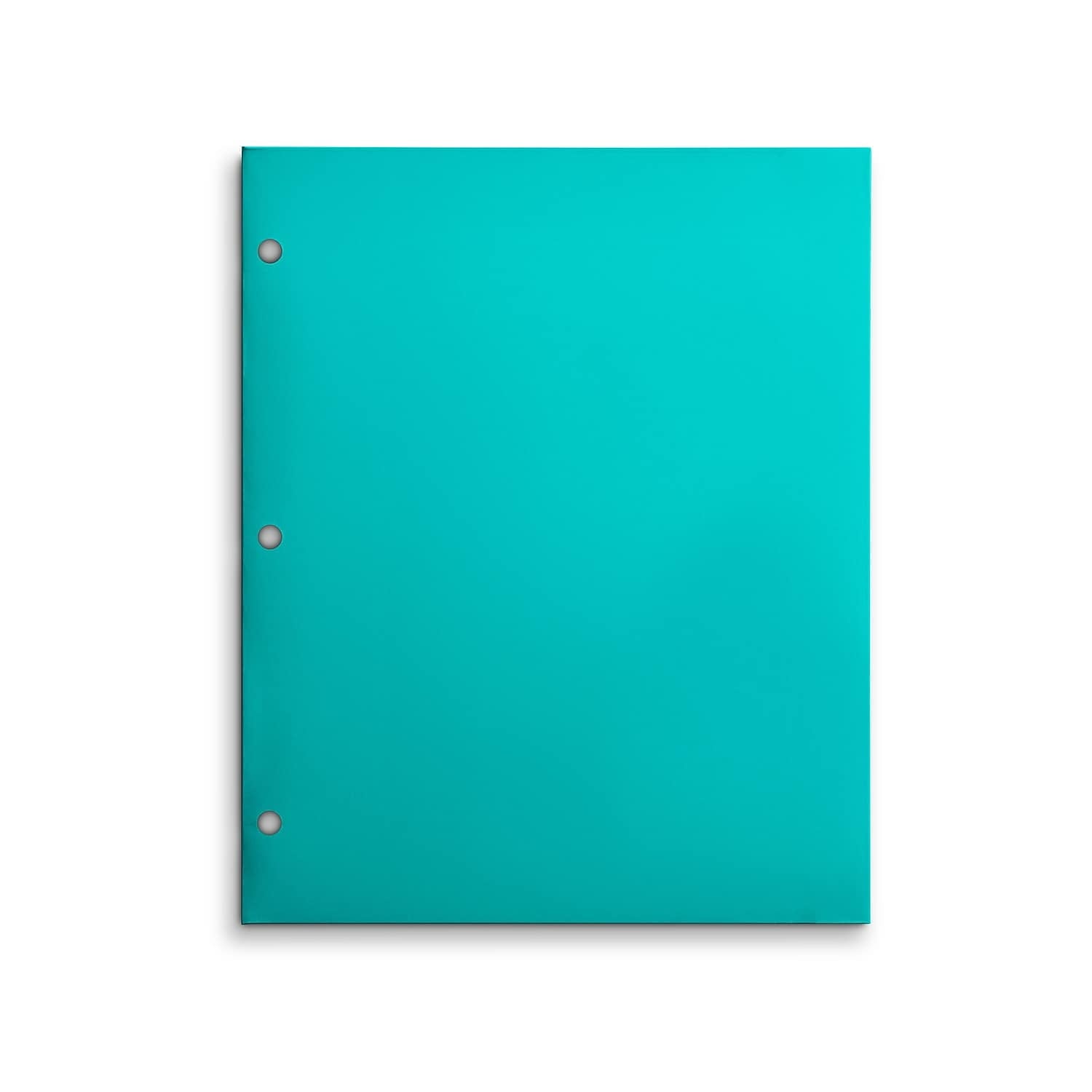 Staples 4-Pocket 3-Hole Punched Presentation Folder Teal 56215-CC