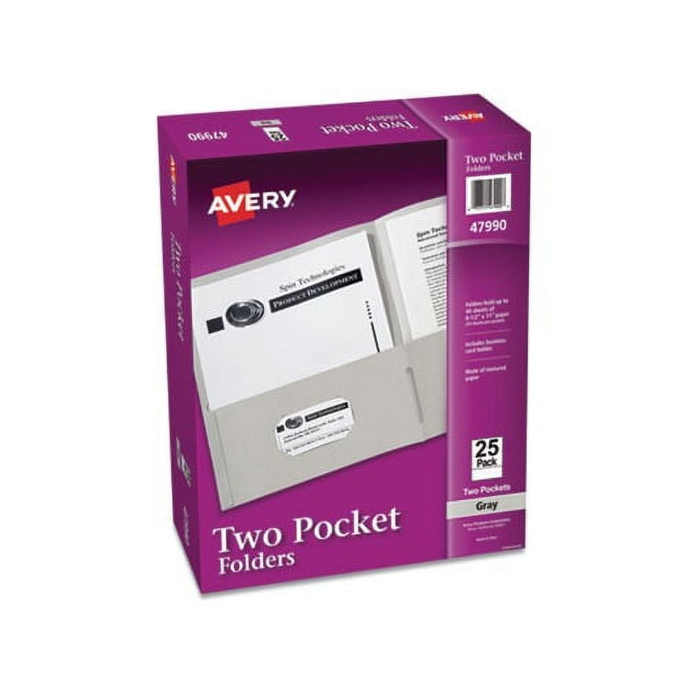 Two-Pocket Folder 40-Sheet Capacity, Gray, 25/Box