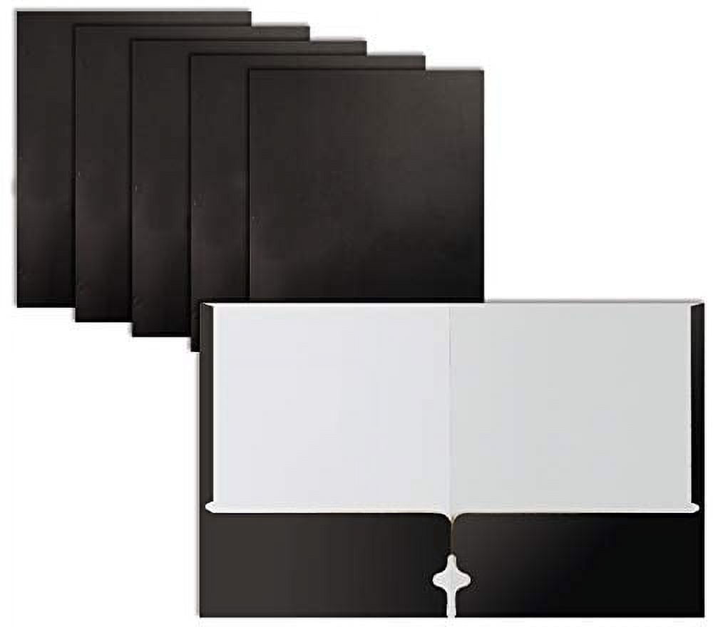 Two Pocket Portfolio Folders, 50 Count, Black