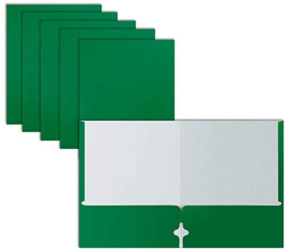 Two Pocket Portfolio Folders, 50-Pack, Green, Letter Size Paper Folders, by Better Office Products, 50 Pieces, Green