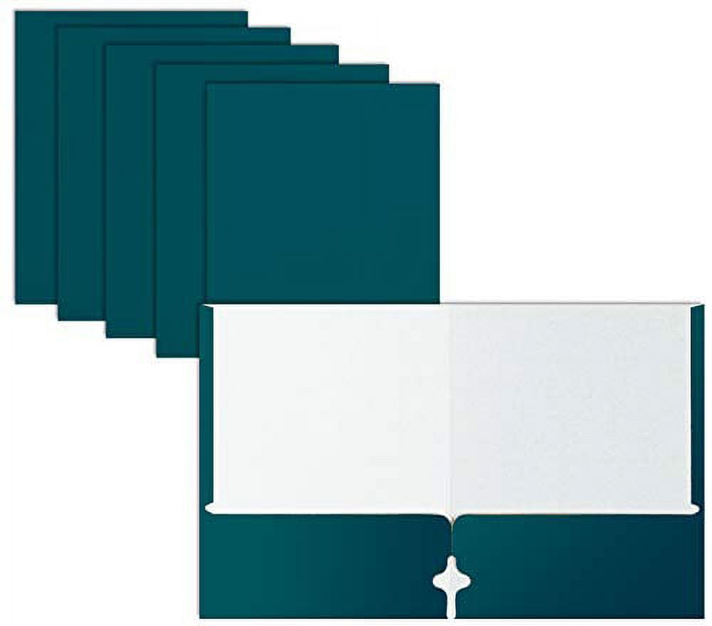Two Pocket Portfolio Folders, 50-Pack, Teal, Letter Size Paper Folders, by Better Office Products, 50 Pieces, Teal