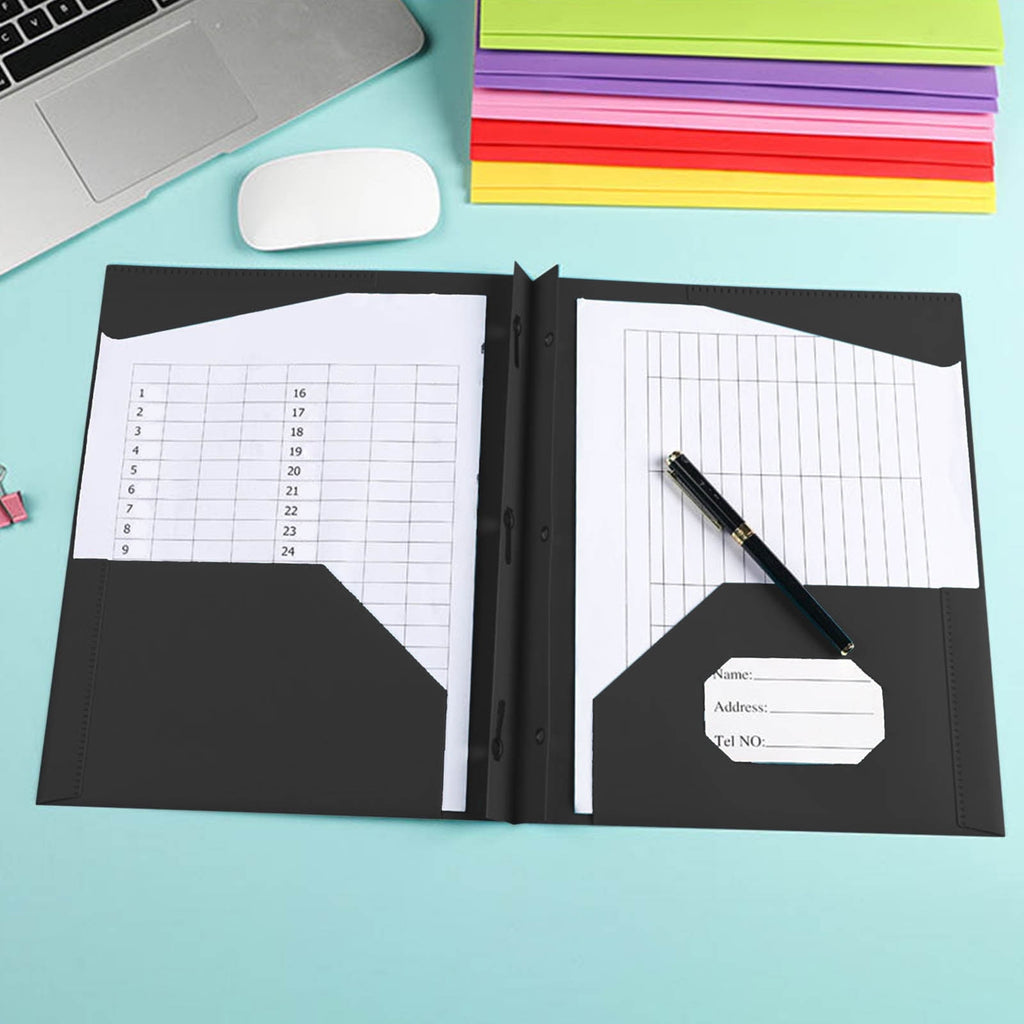 Yoloke Plastic Folders with Pockets and Prongs, Two Pocket Folder with Brads, 3 Prong Folders with Pockets for Letter Size Sheets