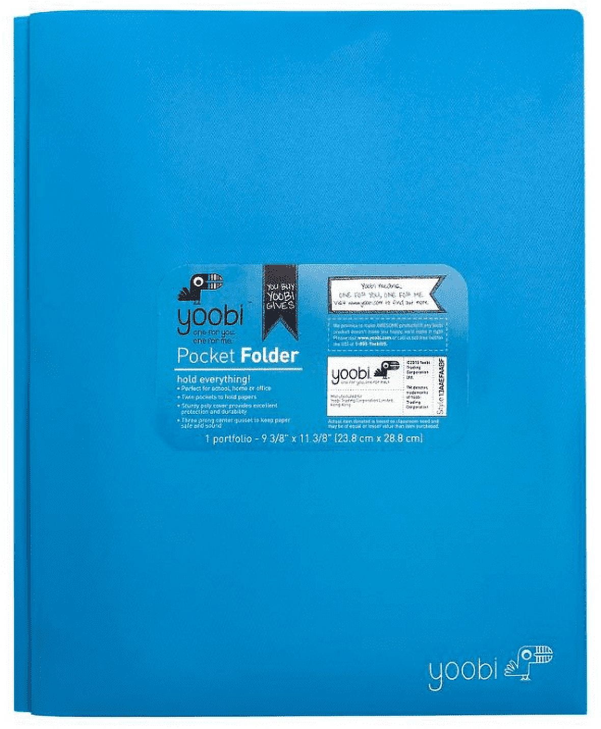 Yoobi Blue Plastic 2 Pocket & Prong Folder
