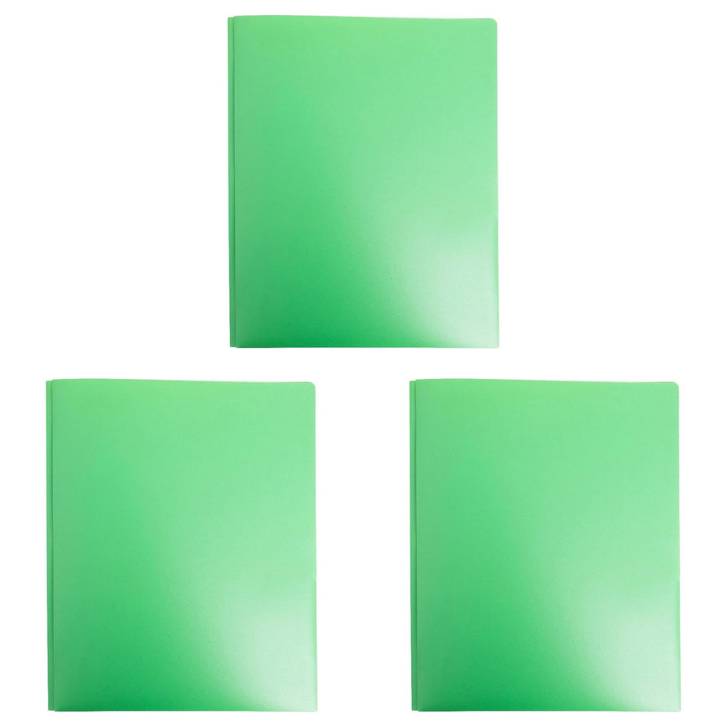 ZOURIH 3Pcs Two Pocket Folders, Heavy Duty Folders with 2 Pockets and 3 Prongs, File Folders with 3 Metal Prong Fasteners, Letter Size,Green Clearance Sale!