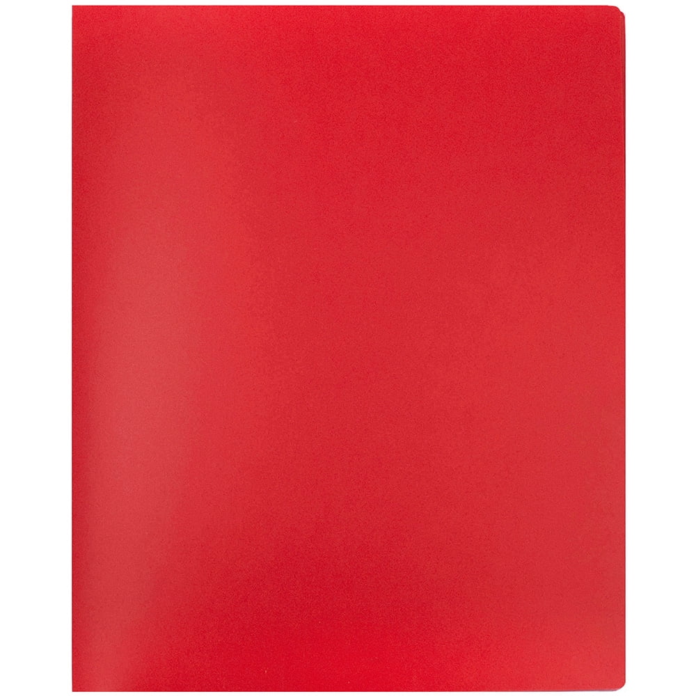 JAM Paper Heavy Duty Plastic Multi Pocket Folders, 6 Pocket, Red, 2 Folders Pack