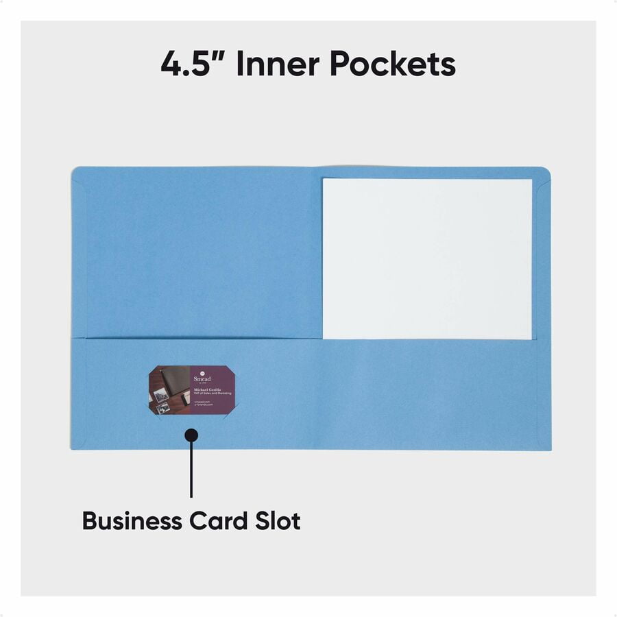 Smead Two-Pocket Folder, Textured Paper, Assorted, 25/Box -SMD87850