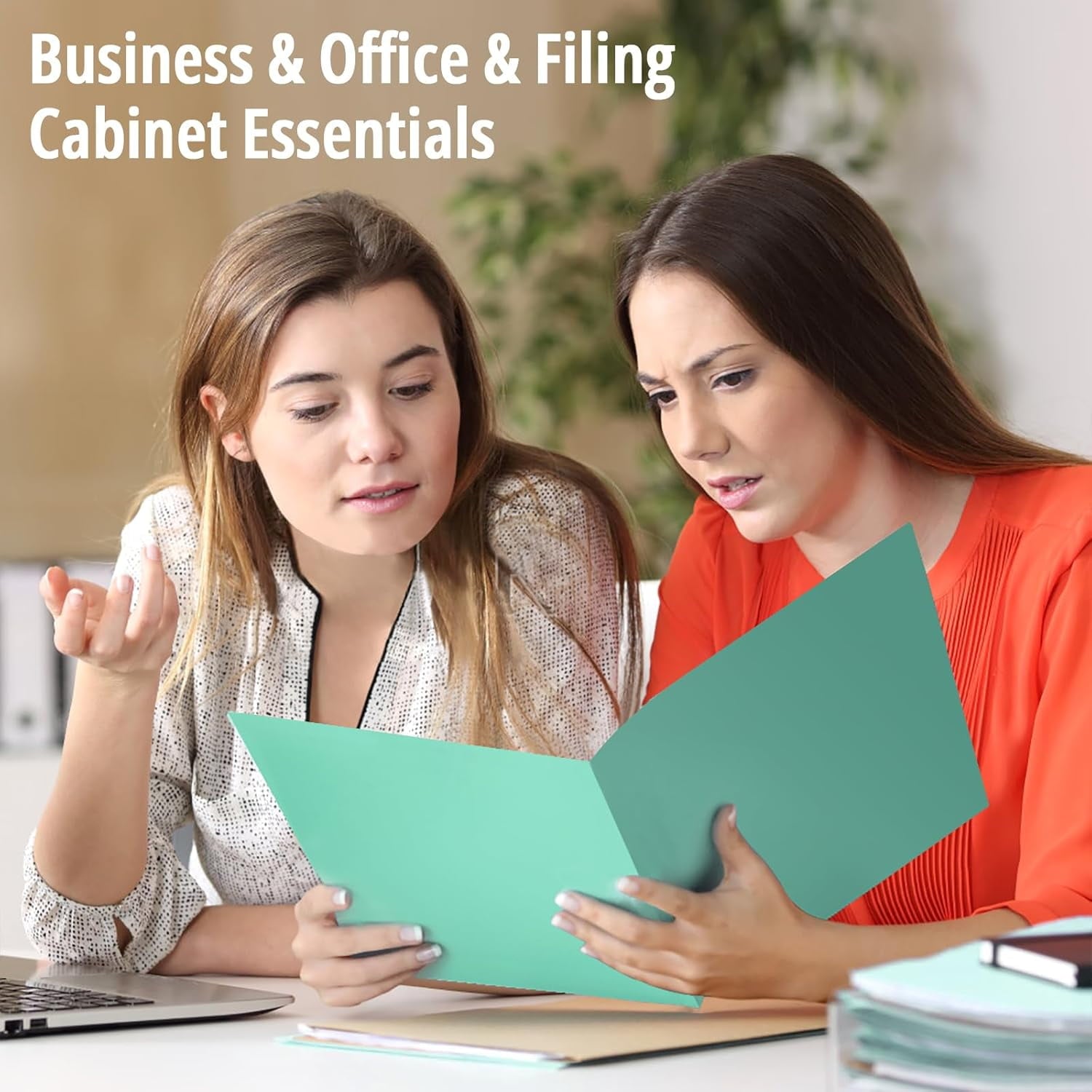 6 Pack Colored File Folders with Pockets and Business Card Holder, Pastel Decorative Pocket Folders for Documents, Cute Plastic Folders for Filing Cabinet, School, Office, Resume Portfolio