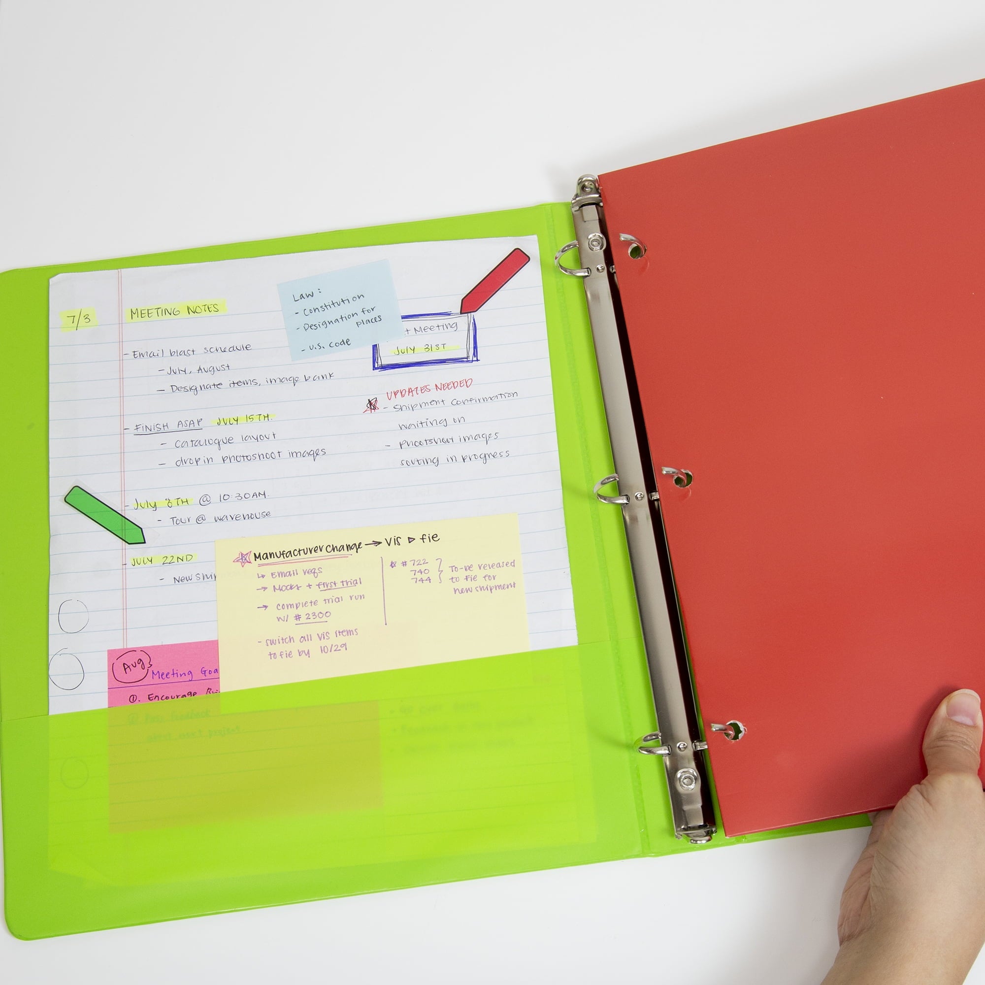 BAZIC 2 Pockets Paper Folder, Metallic Laminated Portfolio 3 Hole, 8-Pack