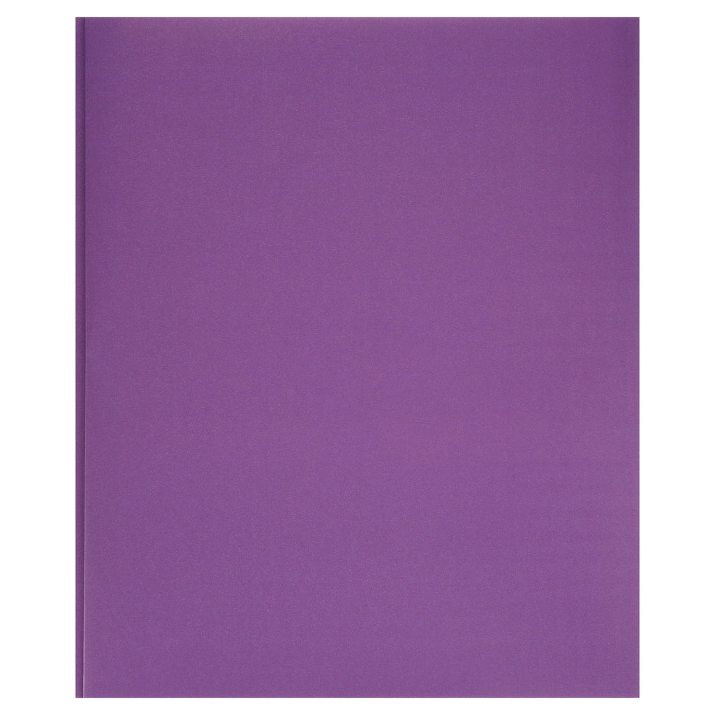 Purple Paper 2 Pocket Folders with Prongs, 50 Pack, by Better Office Products, Matte Texture, Letter Size Paper Folders, 50 Pack, with 3 Metal Prong Fastener Clips, Purple