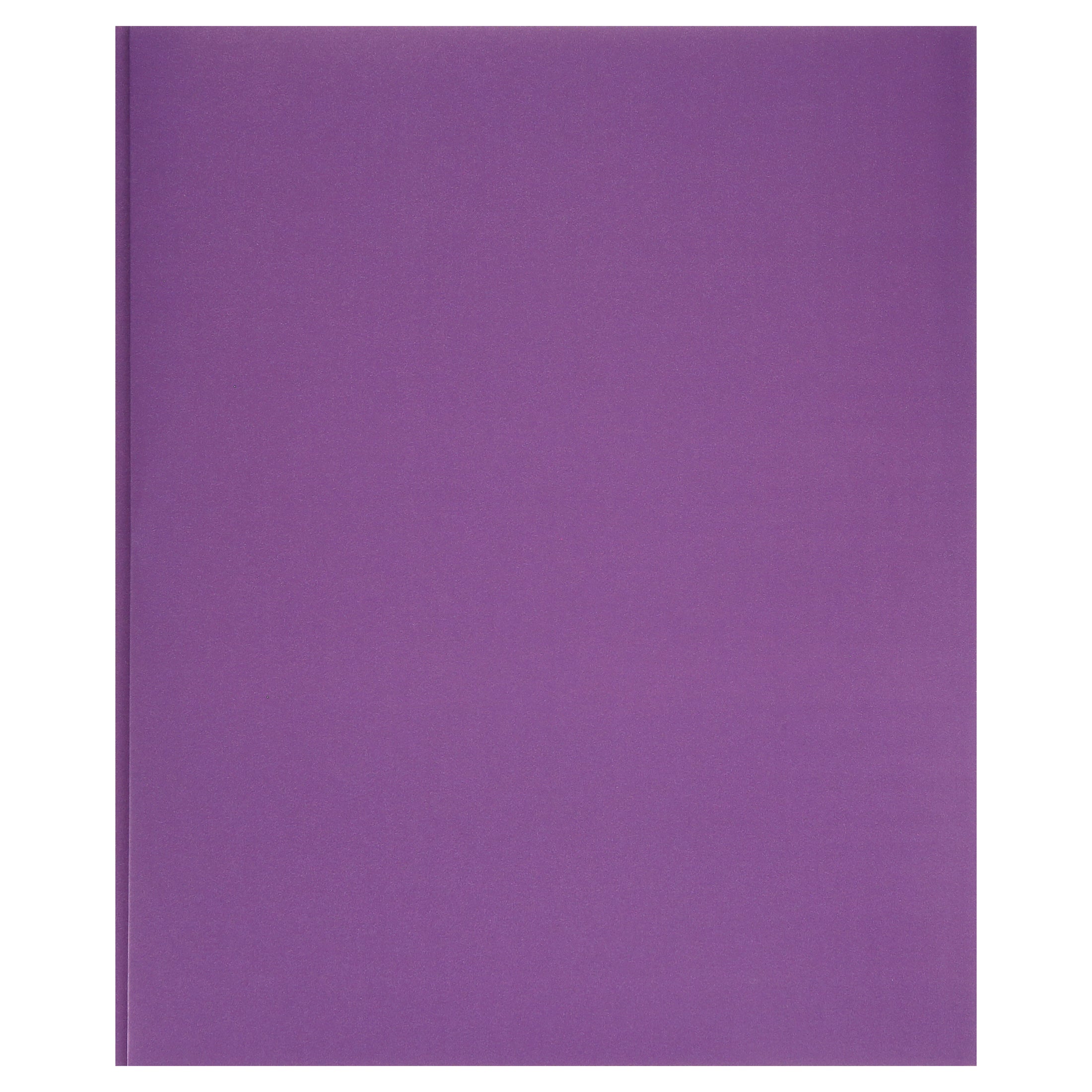 Purple Paper 2 Pocket Folders with Prongs, 50 Pack, by Better Office Products, Matte Texture, Letter Size Paper Folders, 50 Pack, with 3 Metal Prong Fastener Clips, Purple