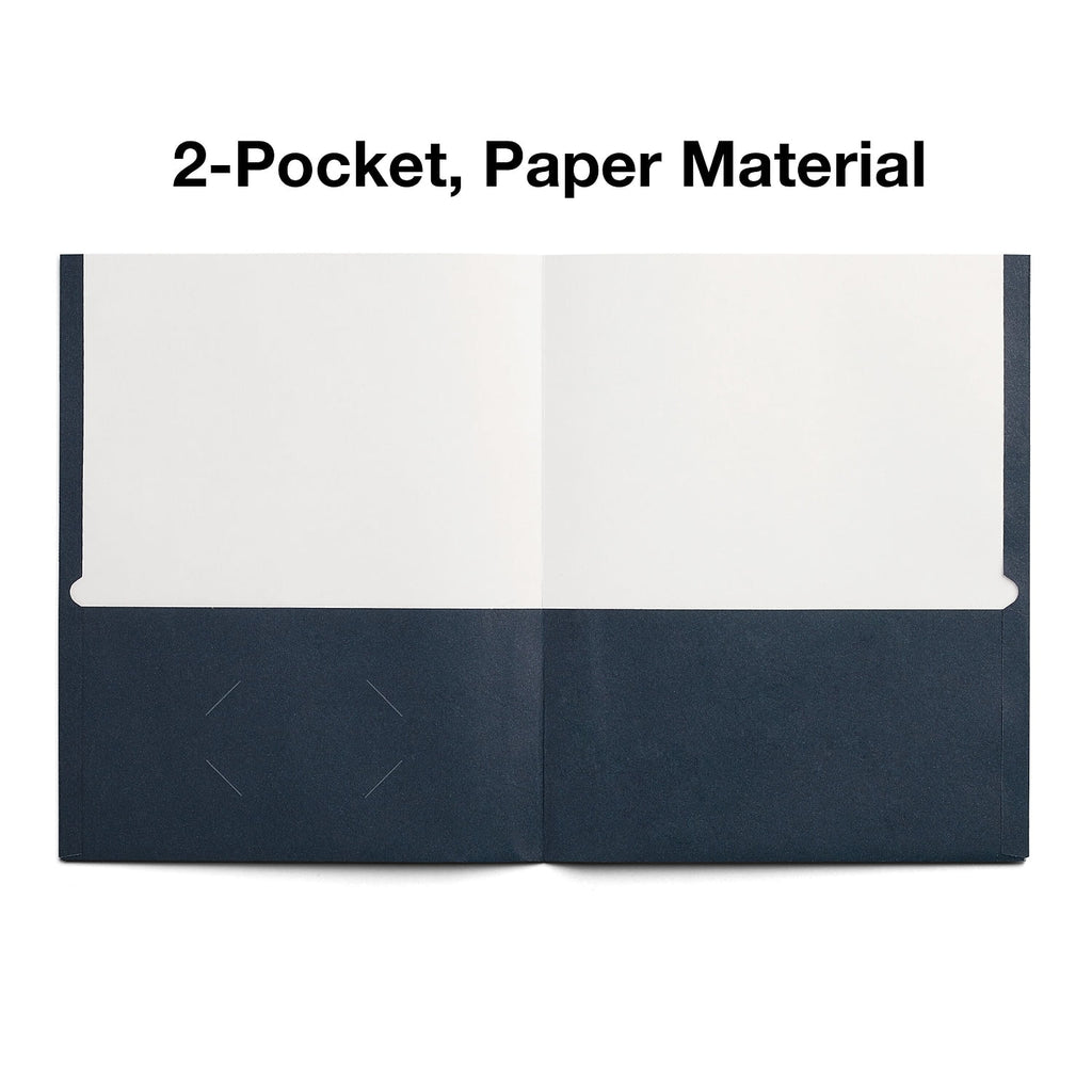 Staples School Grade 2 Pocket Folder Navy 25/Box 27539-CC