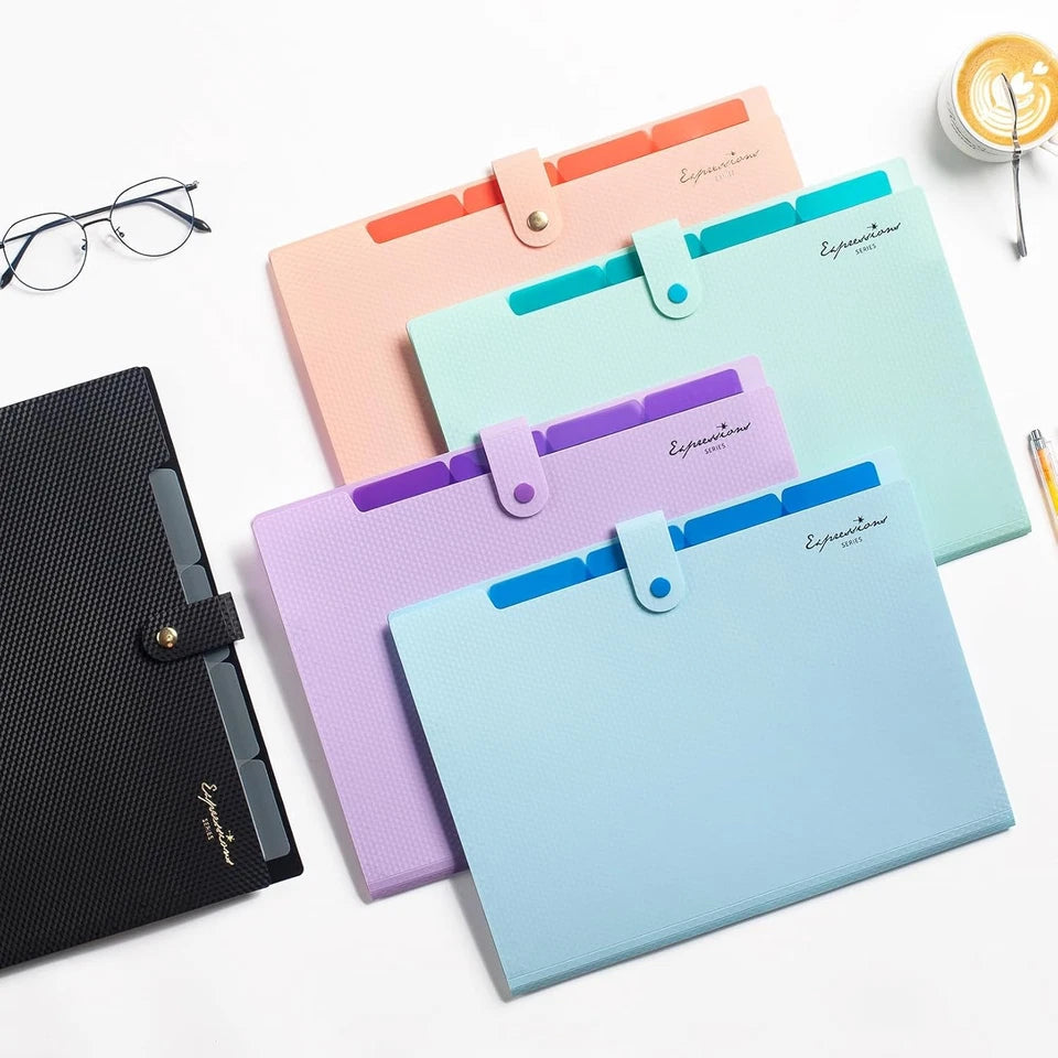 Expanding File Folder, Letter Size Accordion File Organizer, 5 Pocket Folders Fo