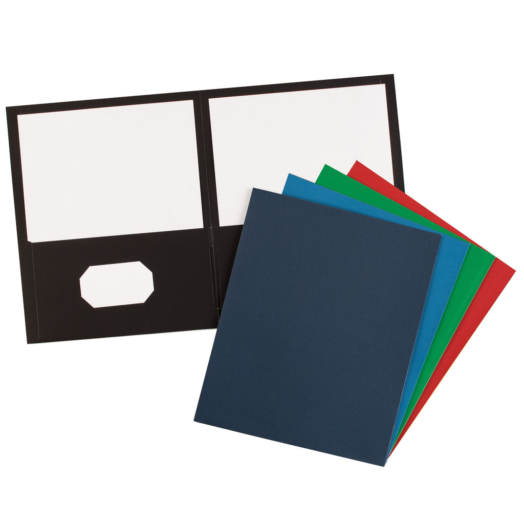 Two Pocket Folders, Holds up to 40 Sheets, 25 Assorted Folders
