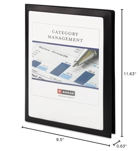 Durable Black Two Pocket Folder With Clear Display Window Pack Of 5