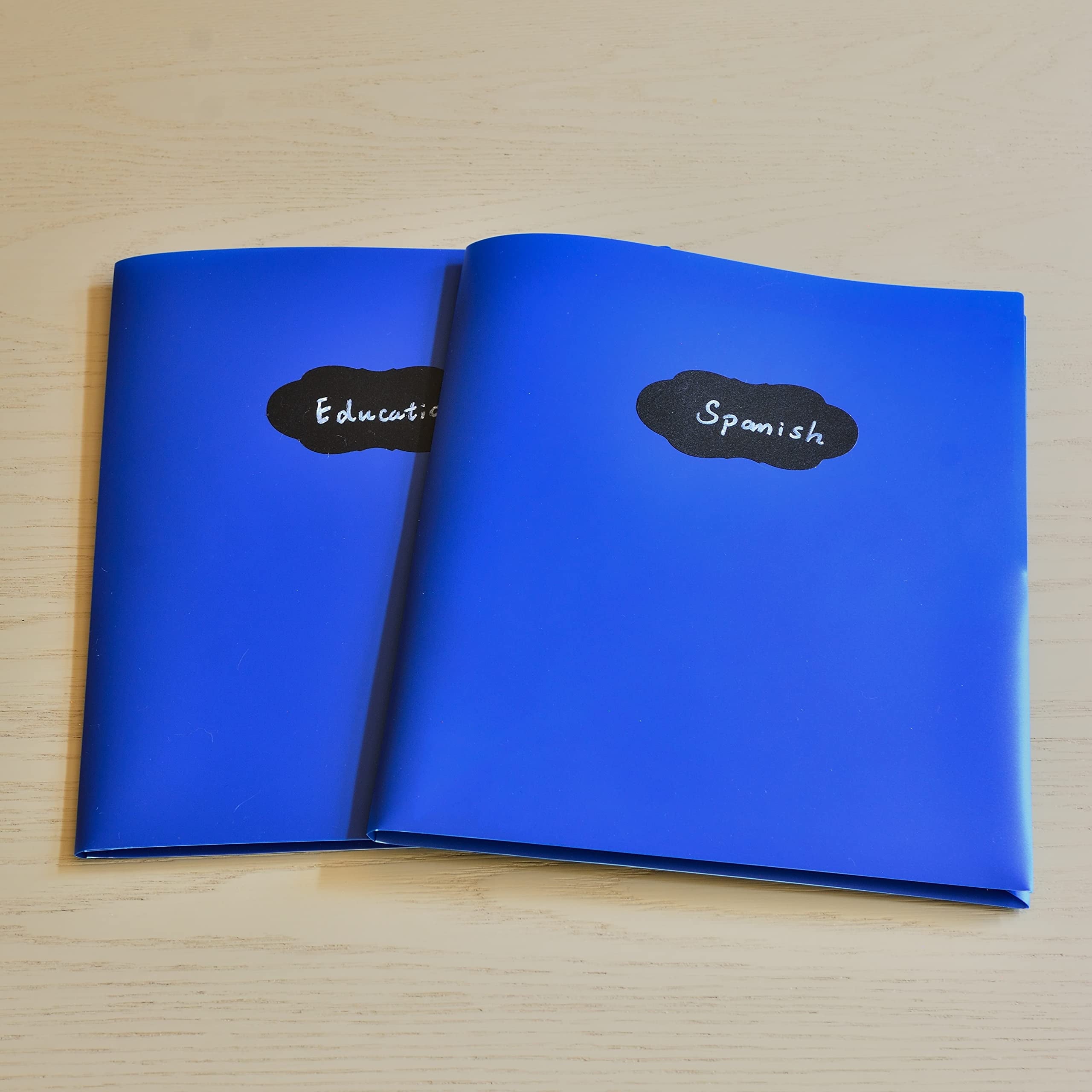 Youngever 6 Pack Heavy Duty Plastic Two Pocket Folders, Heavy Duty Plastic 2 Pocket Folder (Dark Blue)