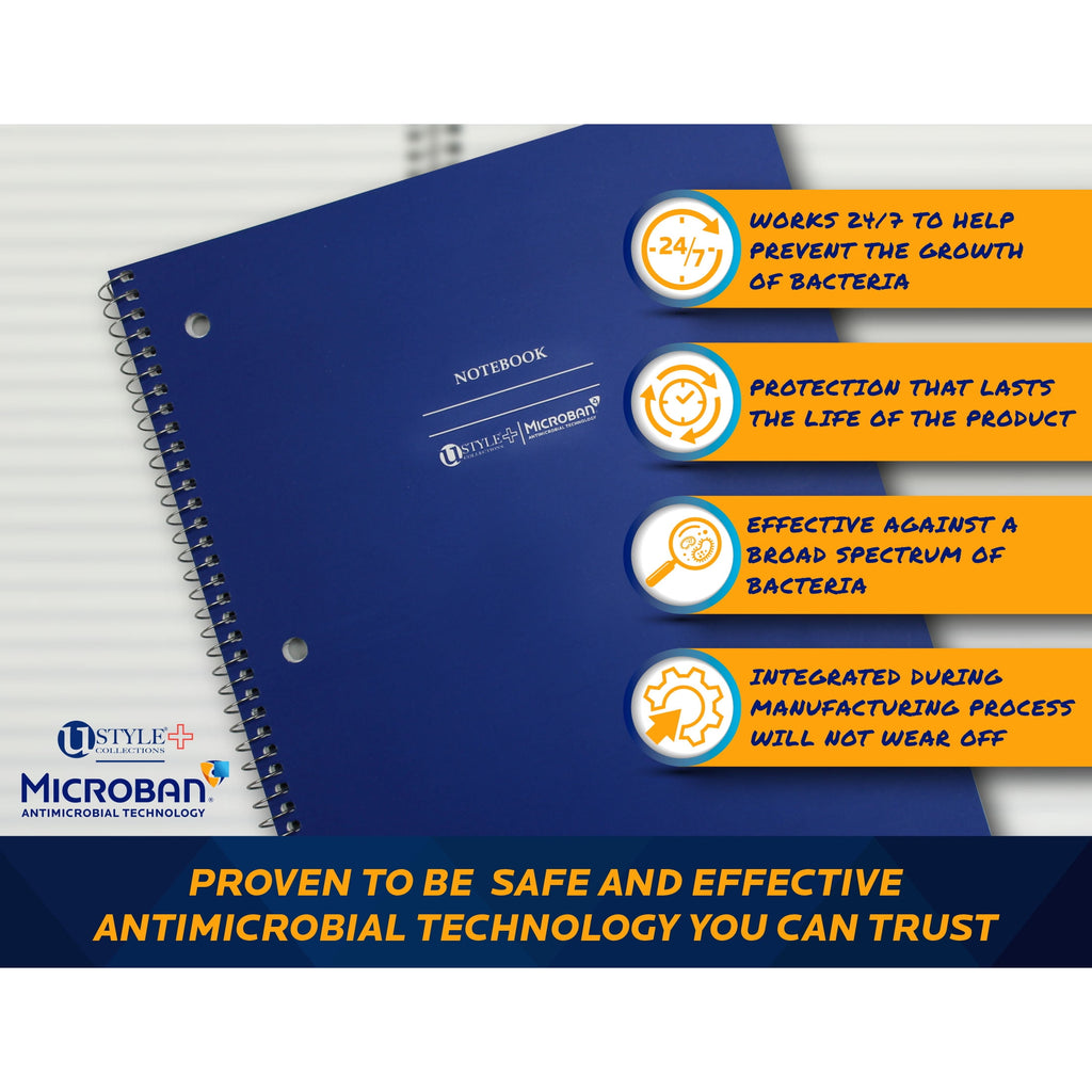 U Style Microban Two-Pocket Paper Folder, 11x9.5, Assorted, 4 per Pack, 4917