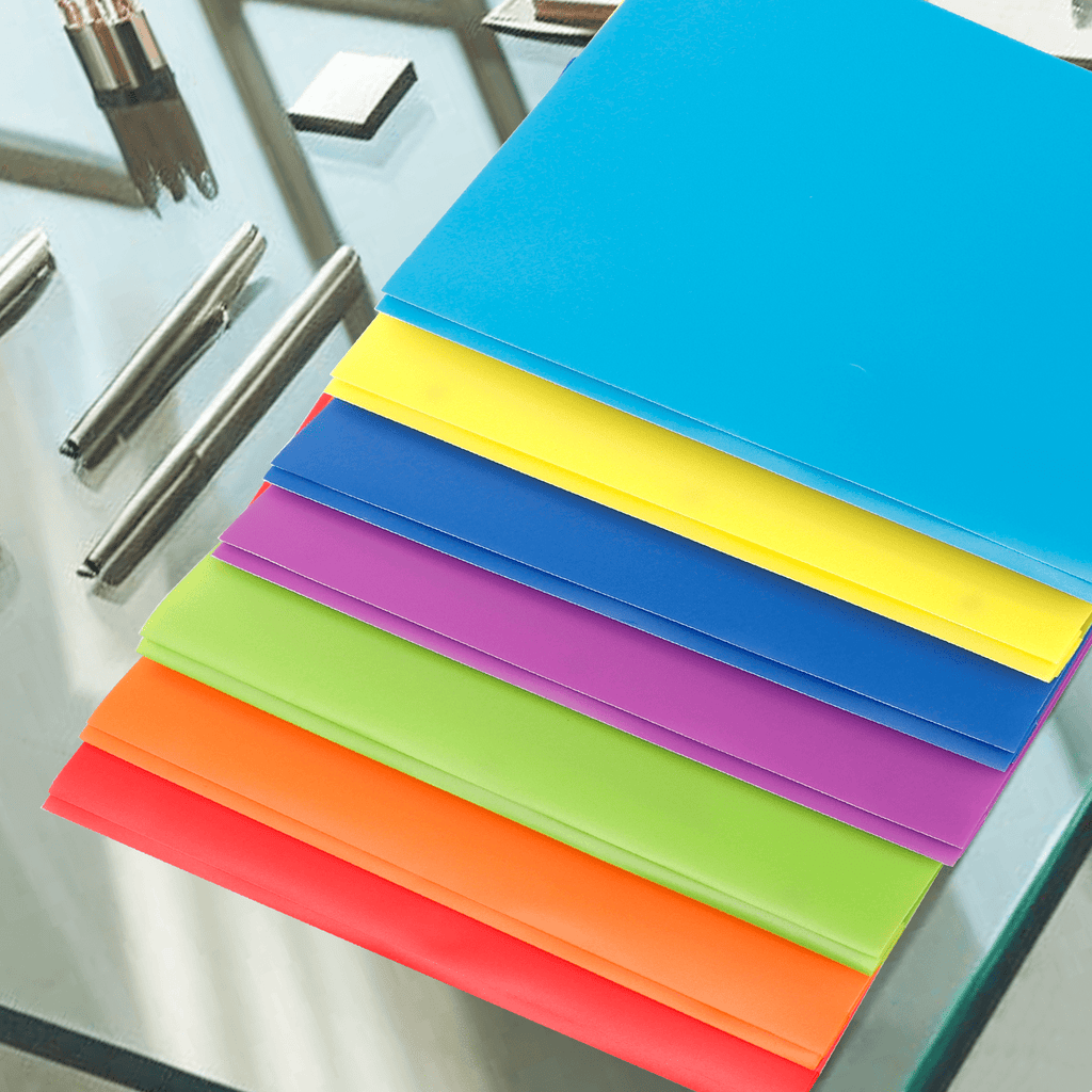 Aipker 7-Color Folders with Pockets and Prongs, Pockets Folder with Business Card Slots, Set of 7 Pack