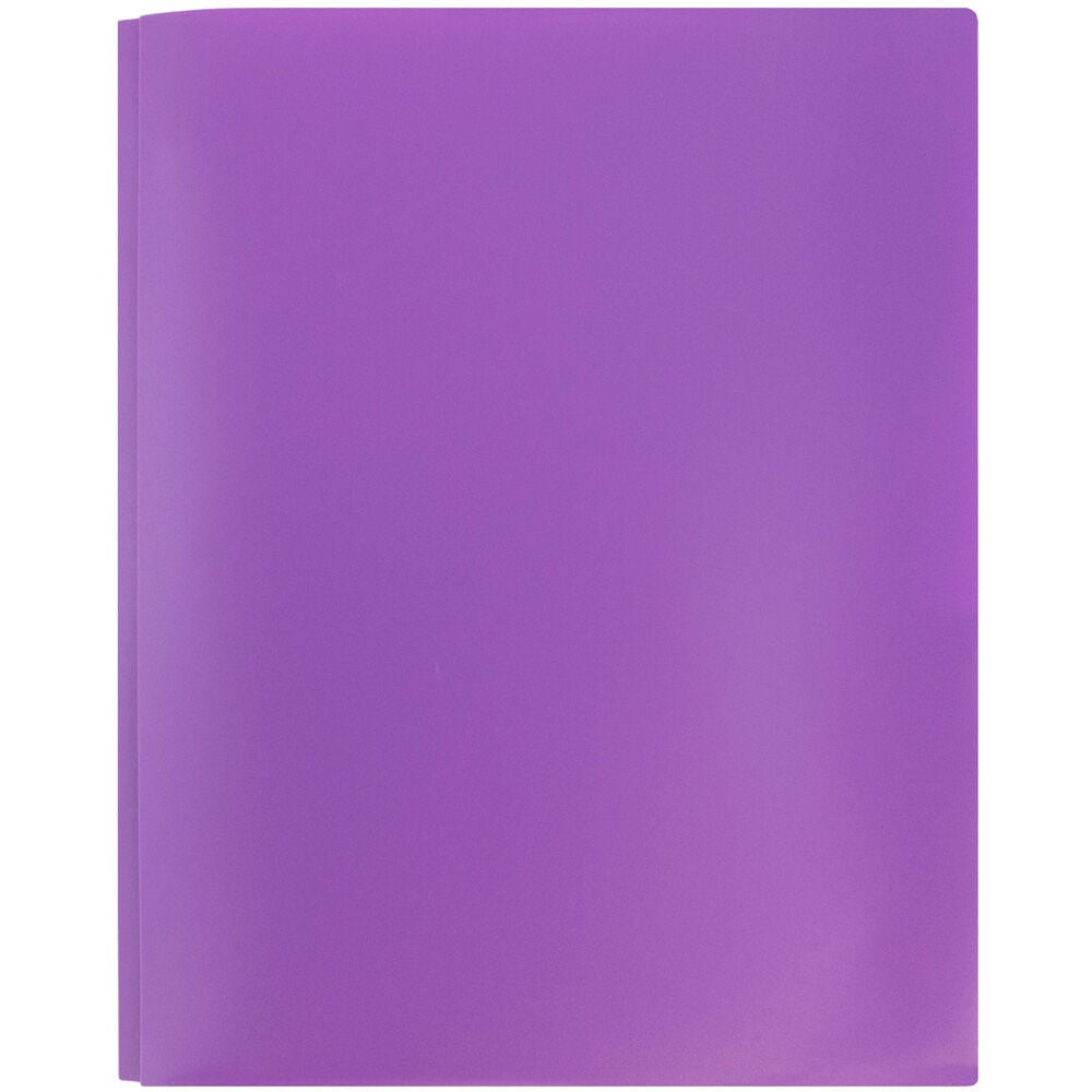 JAM Paper Plastic 2 Pocket School POP Folders with Metal Prongs Fastener Clasps, Purple, 3/Pack