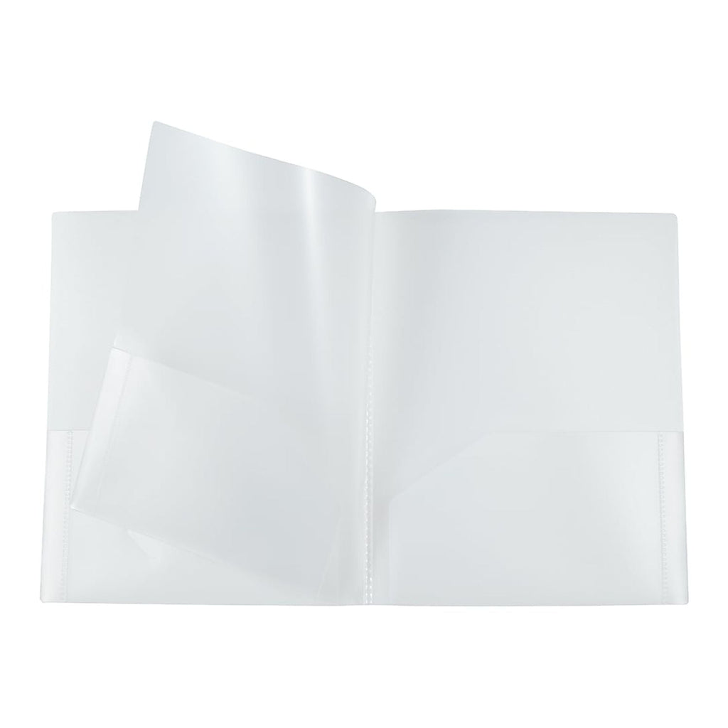 JAM Paper Heavy Duty Plastic Multi Pocket Folders, 4 Pocket Organizer, 9.5 x 11.625, Clear, 2/Pack
