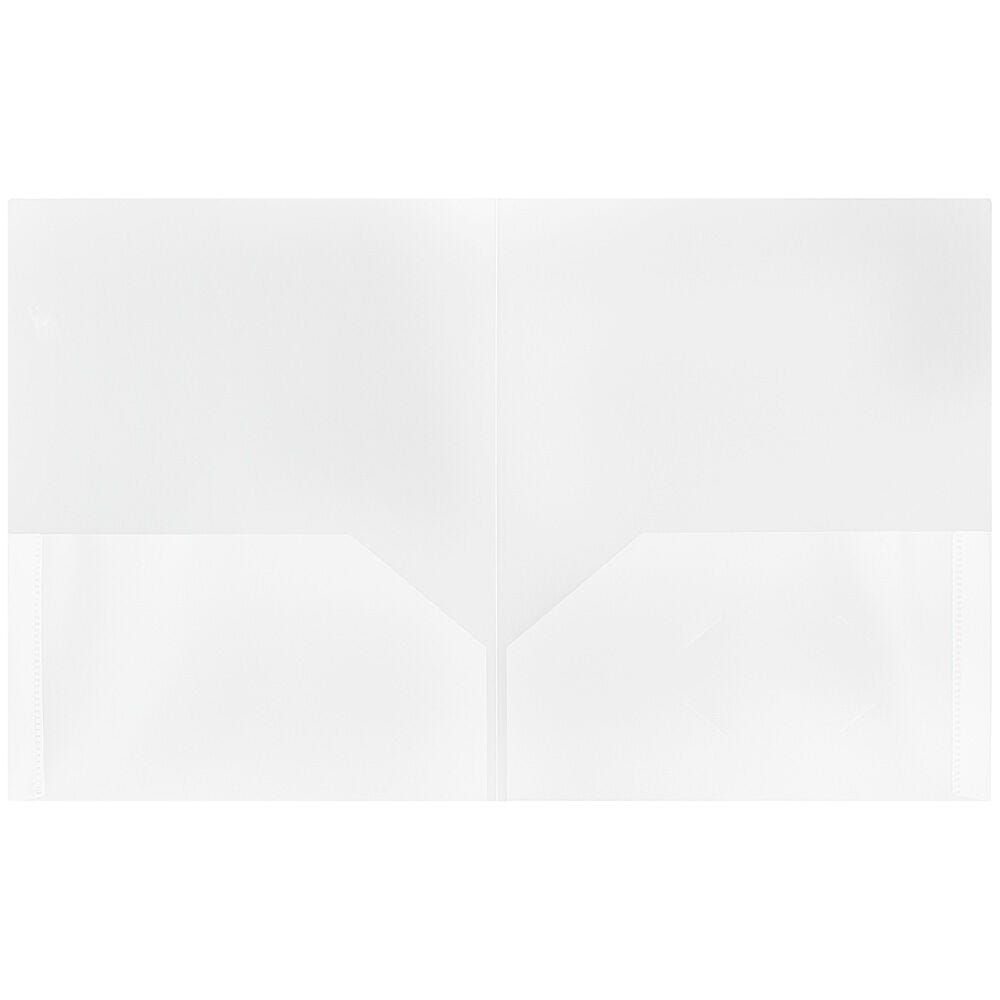 JAM Paper Plastic 2 Pocket School POP Folders, Clear, 3/Pack
