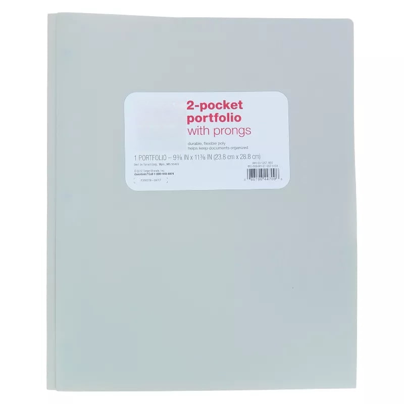 2 Pocket Plastic Folder with Prongs - ub&ub 11.38 Inches (L), 9.37 Inches (W)