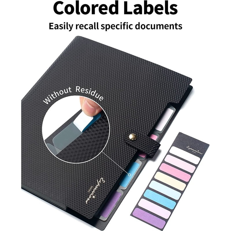 Expanding File Folder,5 Pocket Folders for Documents,Portable Paper Organizer for School Office Supplies,A4 Size