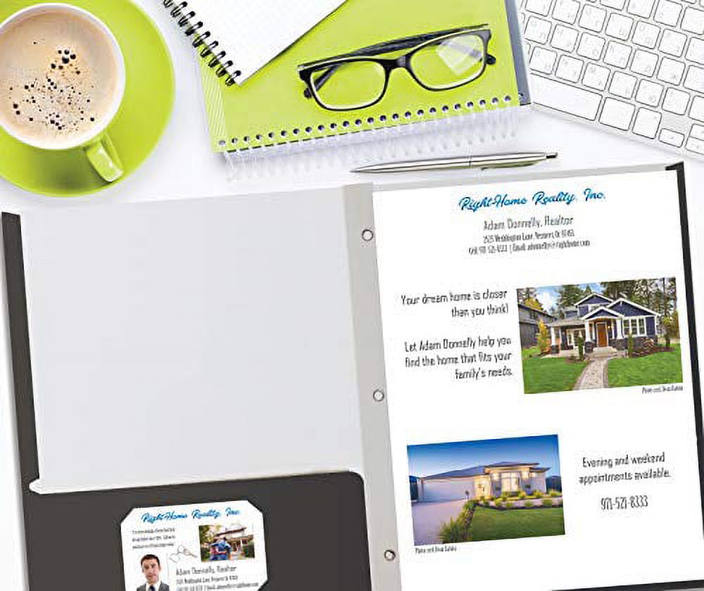 Gray Paper 2 Pocket Folders with Prongs, 50 Pack, by Better Office Products, Matte Texture, Letter Size Paper Folders, 50 Pack, with 3 Metal Prong Fastener Clips, Gray