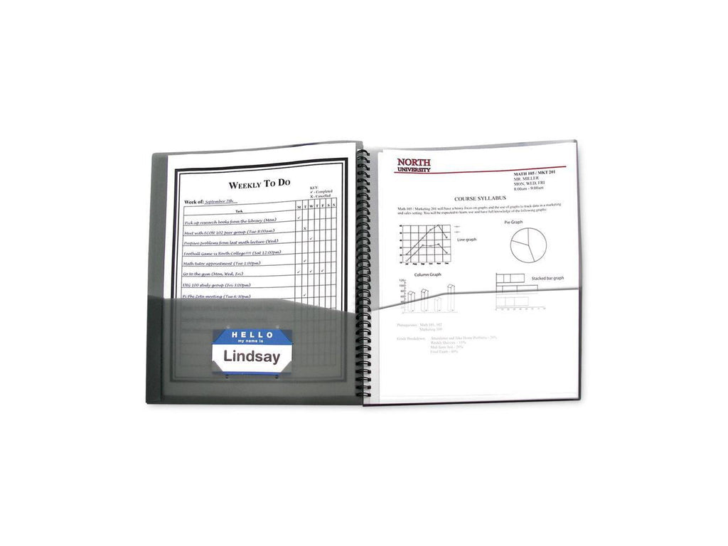 C-Line, CLI33081, 8-Pocket Spiral-bound Poly Portfolio, 1 Each, Smoke,Clear