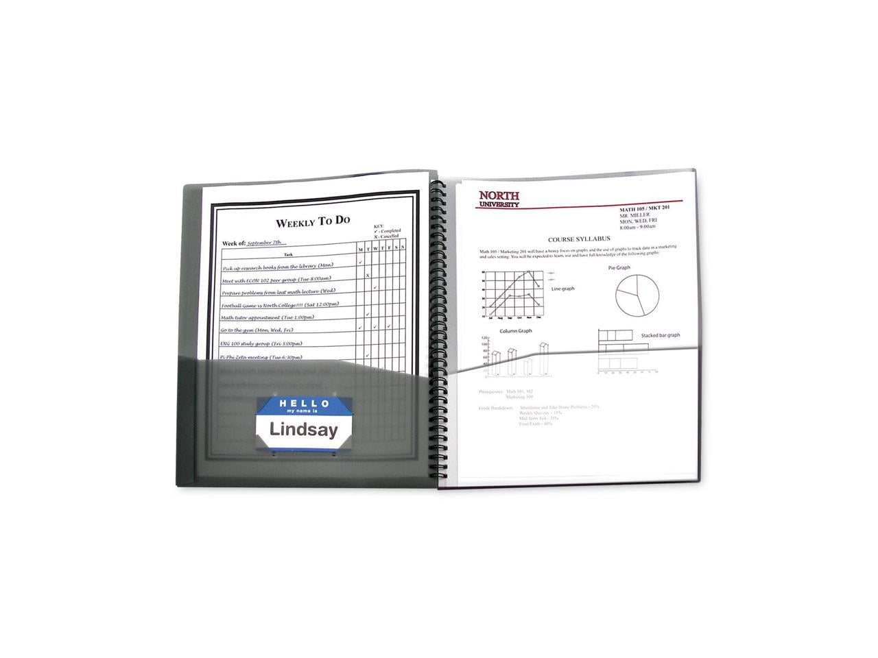 C-Line, CLI33081, 8-Pocket Spiral-bound Poly Portfolio, 1 Each, Smoke,Clear