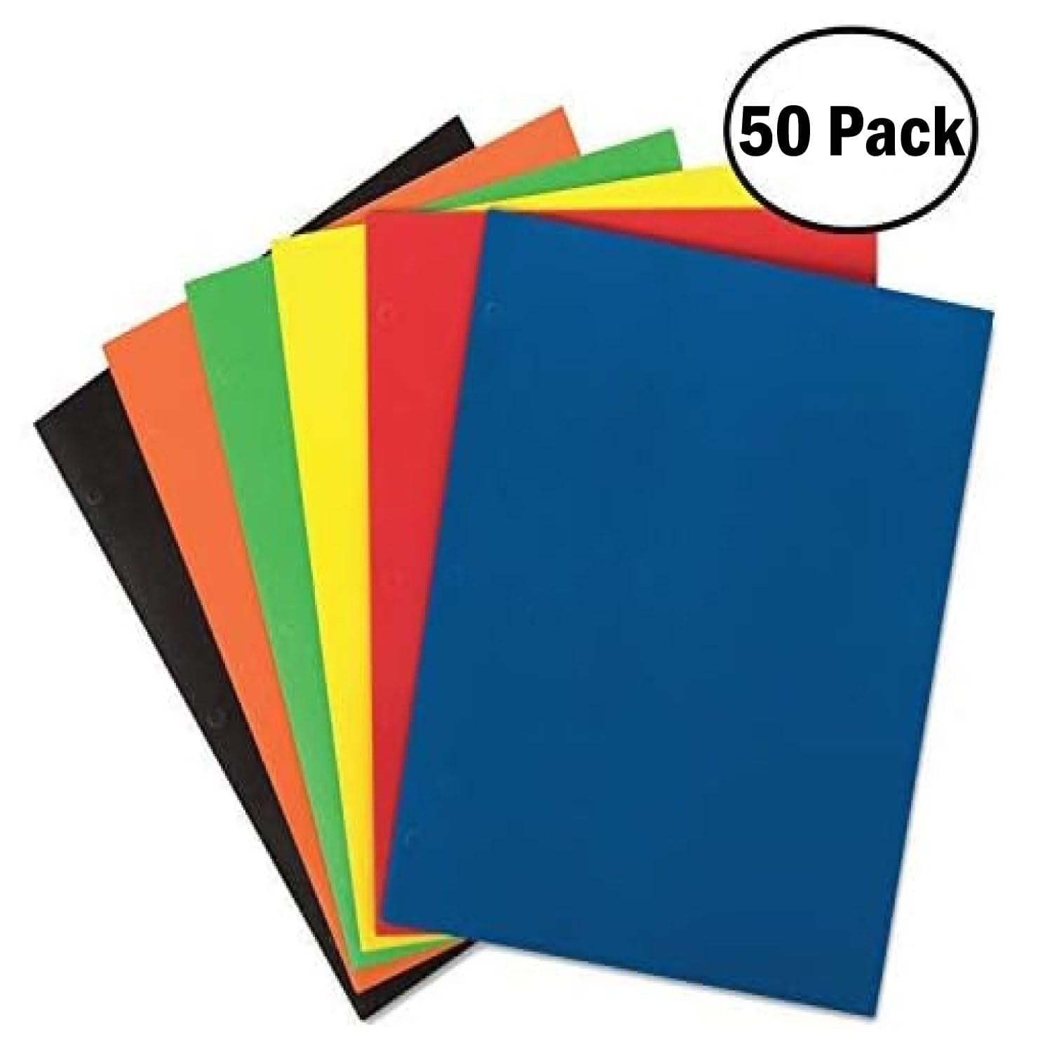 Trail Maker Letter-Sized Paper Folders with Pockets, Multicolor, 50 Pack