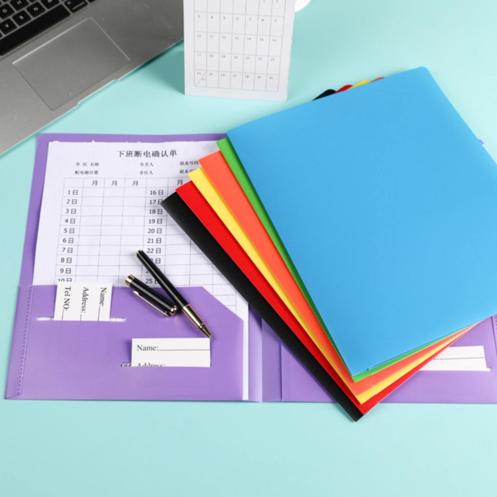 DGSGJDQ 2 Pocket Folders, Sturdy Plastic Portfolio, Standard Letter Size, Black