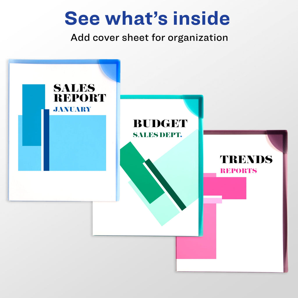 Avery Corner Lock Document Sleeves, 6 Sleeves (72262)