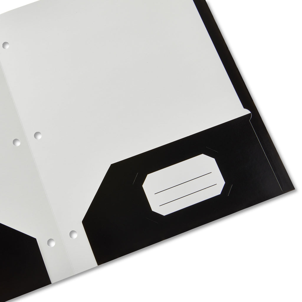 Pen+Gear Letter Size 2-Pocket Paper Folders, Black, 9.4" x 11.4", 10 Count
