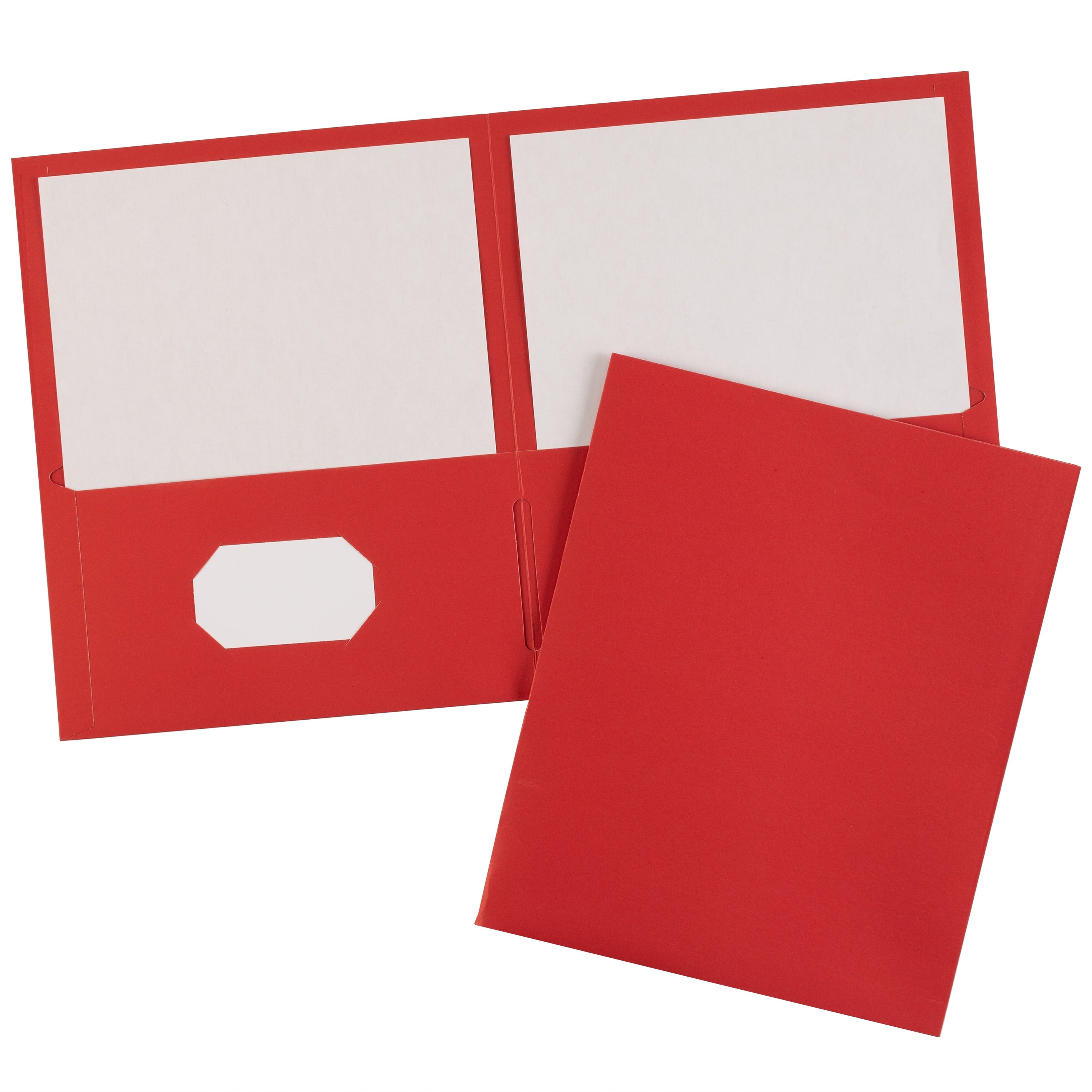Two Pocket Folders, Holds up to 40 Sheets, 25 Red Folders (47989)