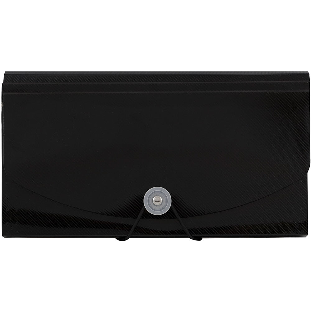 JAM Paper 13 Pocket Expanding File, Black, 2/Pack, Check Size, 5 x 10 1/2