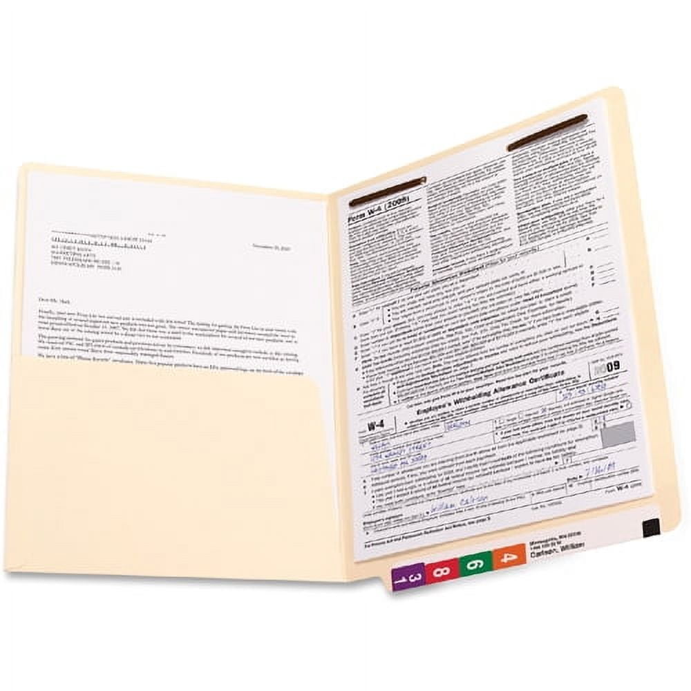 Smead Folder,Straight,Letter,W/Pckt,PK50 34100