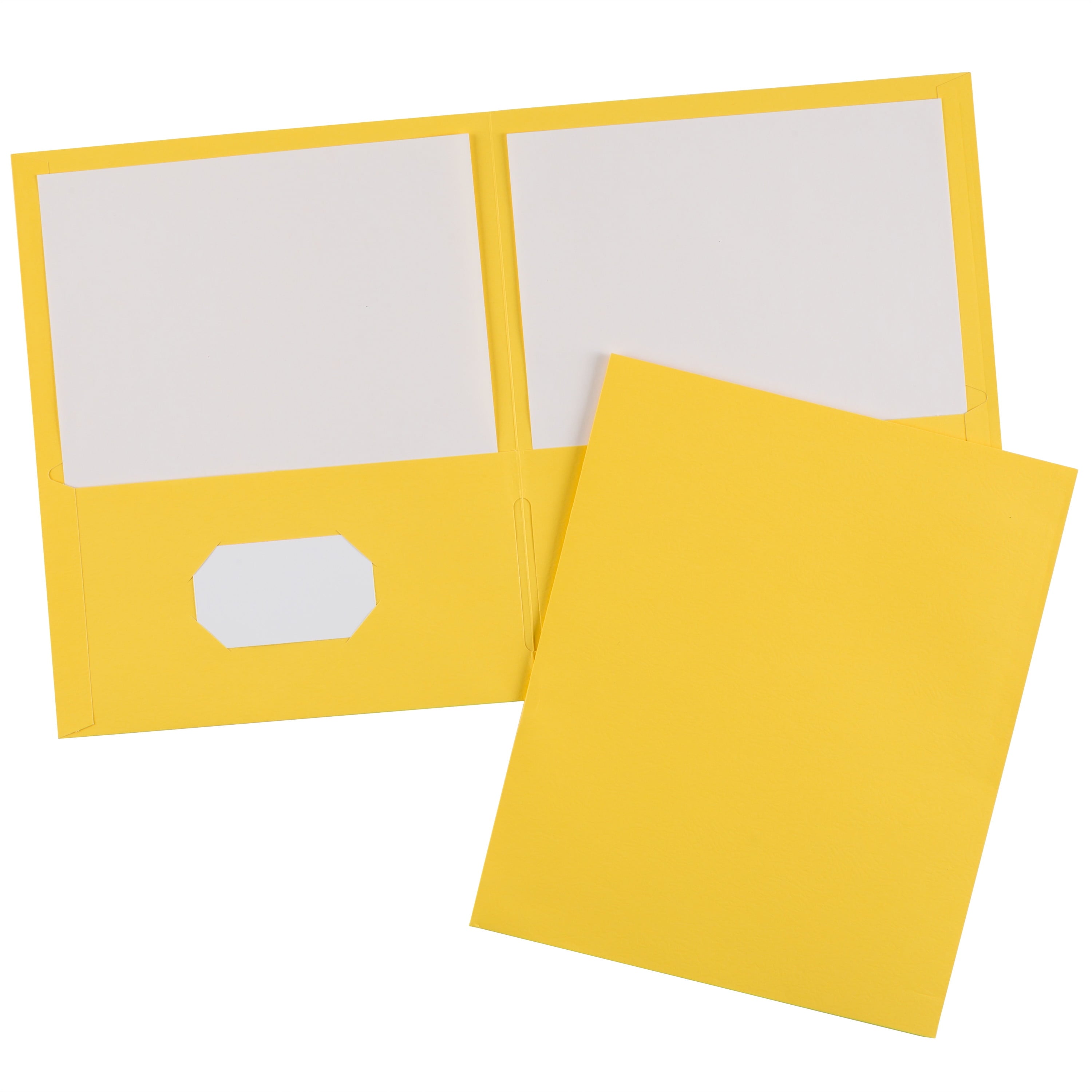 Two Pocket Folders, Holds up to 40 Sheets, 25 Yellow Folders (47992)