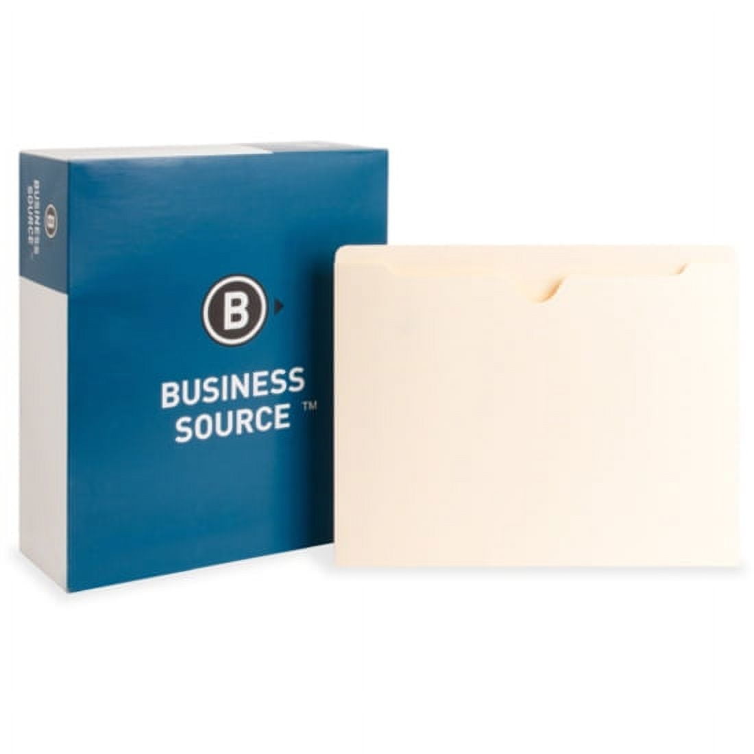 Business Source Manila Flat File Pockets Letter - 8 1/2" x 11" Sheet Size - 11 pt. Folder Thickness - Manila - Recycled - 100 / Box