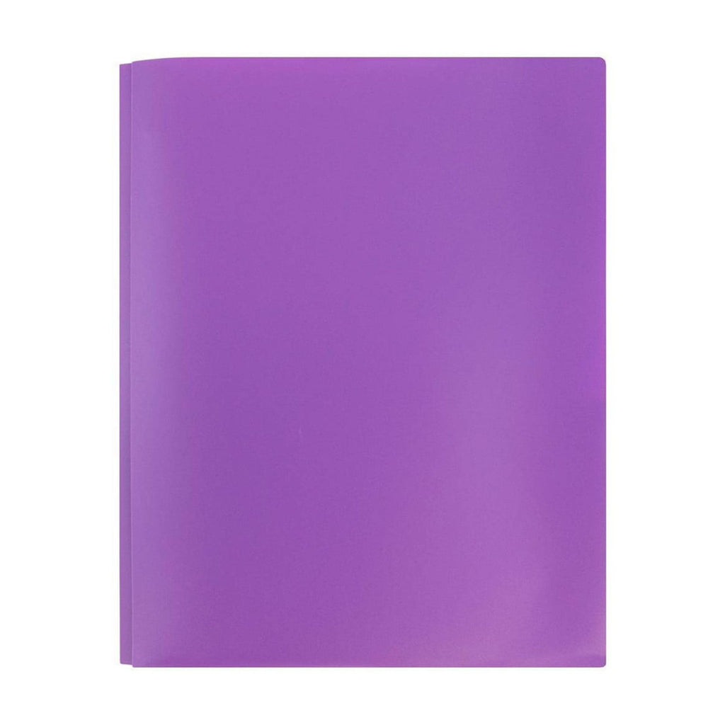 6pk POP 2 Pocket School Presentation Plastic Folders with Prong Fasteners Purple: Stationery, 100 Sheet Capacity